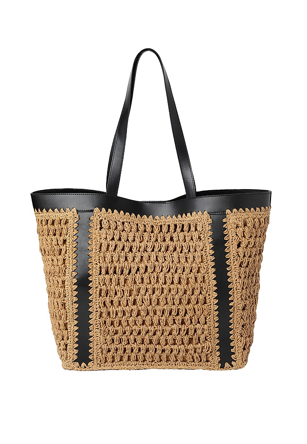 PAPER STRAW SHOPPER BAG - LETAI PAPER STRAW SHOPPER BAG - LETAI BEŻOWY 2