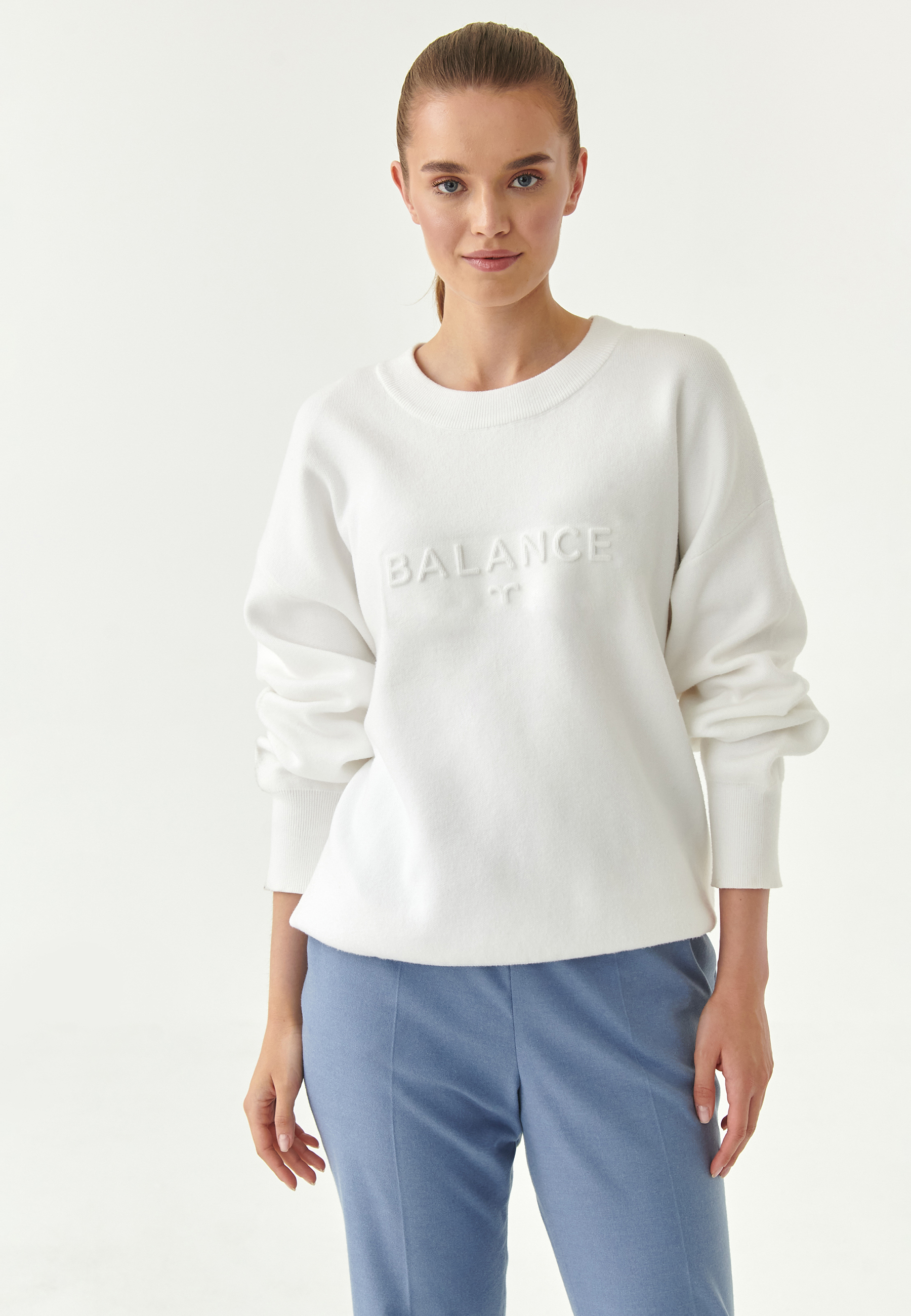 WISKOZOWY SWETER DAMSKI BALAMI ECRU 2