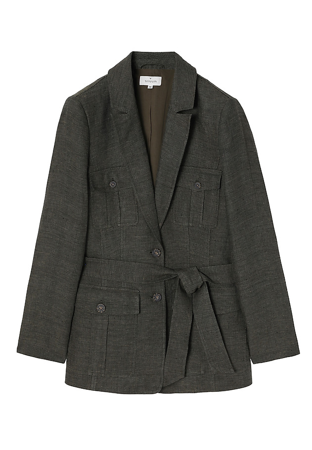 BREATHABLE LADIES’ BLAZER WITH A BELT AROUND THE WAIST - MIANKO 1 BREATHABLE LADIES’ BLAZER WITH A BELT AROUND THE WAIST - MIANKO 1 ZIELONY 7