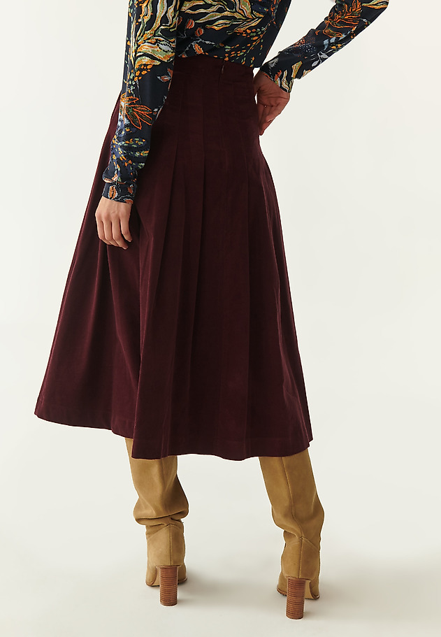 LADIES' CORDUROY MIDI SKIRT GRENADA LADIES' CORDUROY MIDI SKIRT GRENADA RED 2
