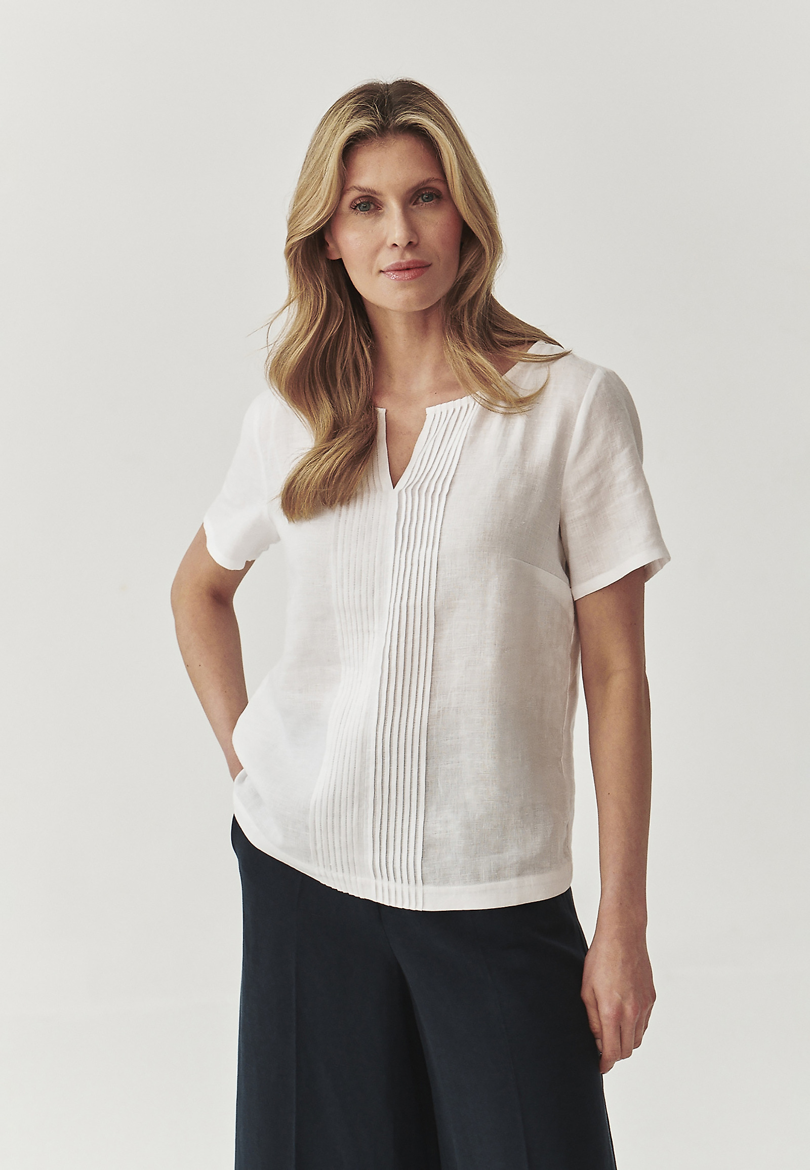 LANENA BLUZA ZA ŽENSKE - PEMILIANA LANENA BLUZA ZA ŽENSKE - PEMILIANA BELA 97506