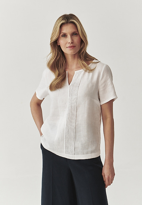 LADIES’ LINEN BLOUSE - PEMILIANA WHITE 2