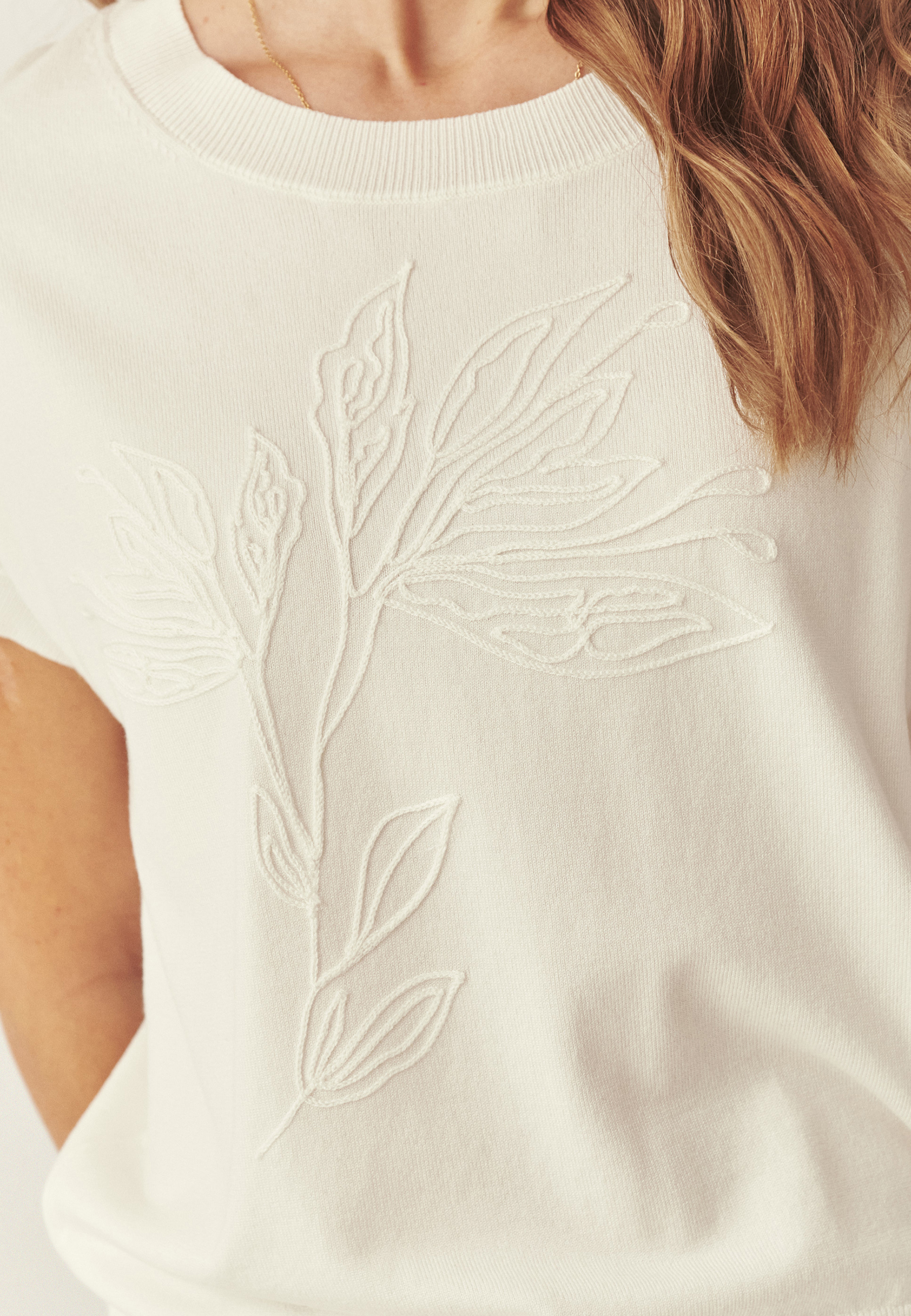 BLUZĂ DIN TRICOT, CU VISCOZĂ LENZING™ ECOVERO™ - SUFIF ALB 2