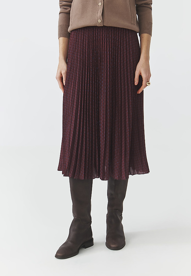 FABRIC MIDI SKIRT WITH ORIGINAL PATTERN — BARI 1 FABRIC MIDI SKIRT WITH ORIGINAL PATTERN — BARI 1 MULTIKOLOR 2