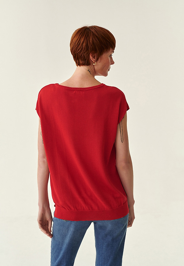 THIN SWEATER MADE FROM COOL VISCOSE LONRI THIN SWEATER MADE FROM COOL VISCOSE LONRI RED 3