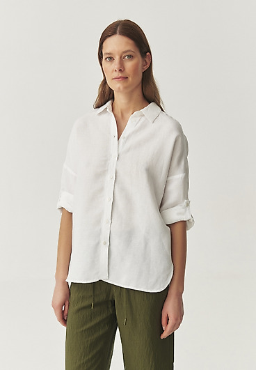 LUŹNA KOSZULA Z LNEM I WISKOZĄ - SISI LUŹNA KOSZULA Z LNEM I WISKOZĄ - SISI