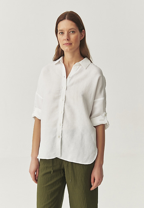 LUŹNA KOSZULA Z LNEM I WISKOZĄ - SISI LUŹNA KOSZULA Z LNEM I WISKOZĄ - SISI