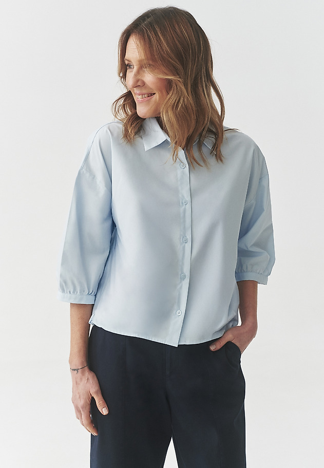 WIDE SLEEVE COTTON SHIRT — DOVE WIDE SLEEVE COTTON SHIRT — DOVE NIEBIESKI 3