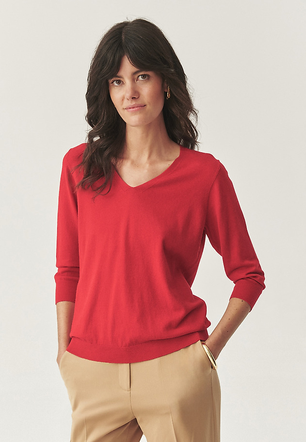 FITTED COTTON JUMPER - VICA FITTED COTTON JUMPER - VICA RED 4