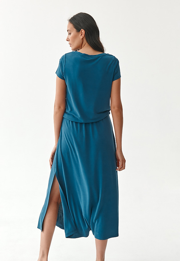 KNITTED SLEEVELESS LADIES' DRESS JASMIKO KNITTED SLEEVELESS LADIES' DRESS JASMIKO BLUE 2