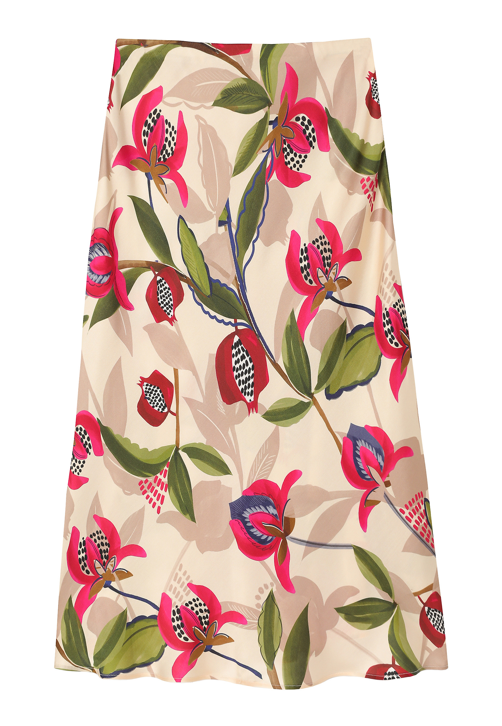 SATYNOWA SPÓDNICA MIDI Z WISKOZY - SATINI 6 SATYNOWA SPÓDNICA MIDI Z WISKOZY - SATINI 6 MULTIKOLOR 113975