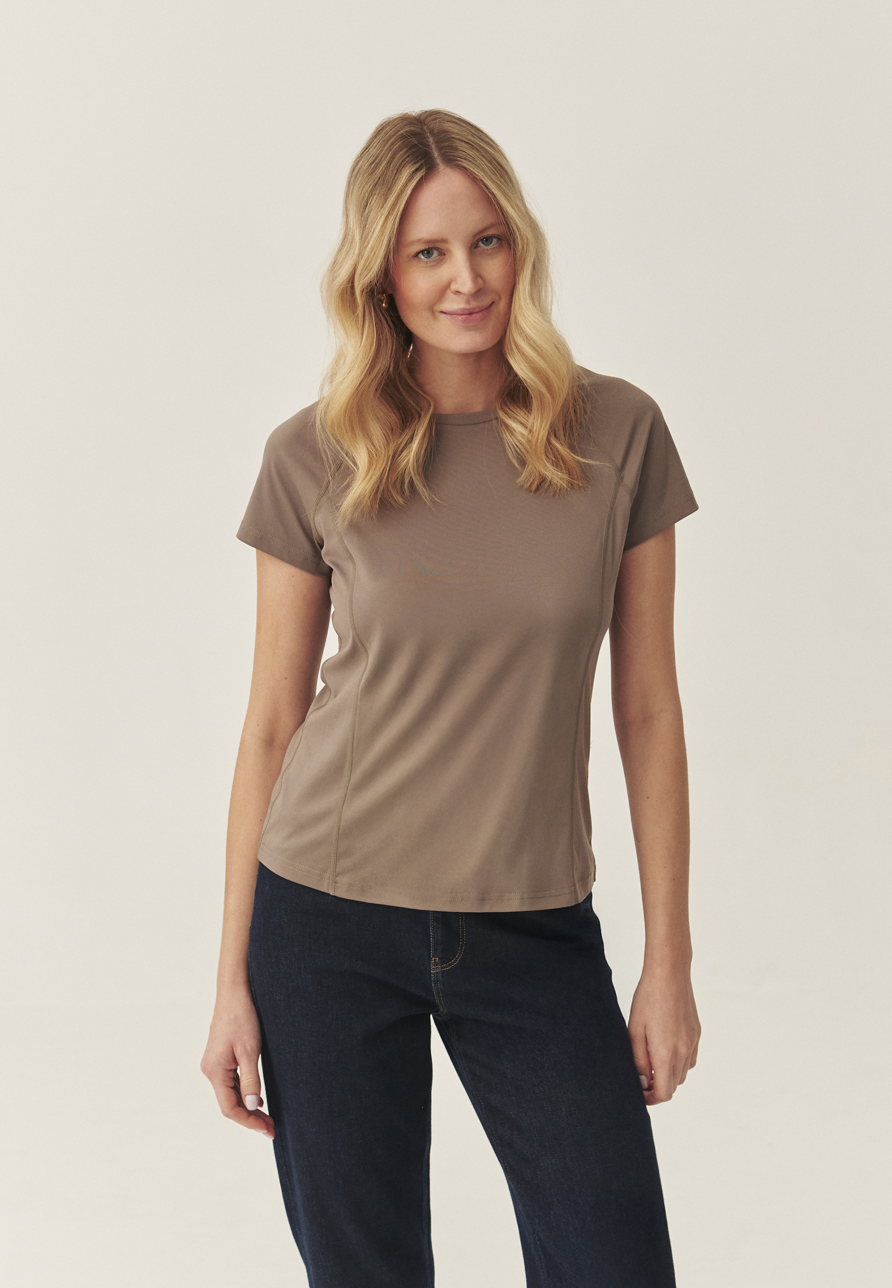 BLUZĂ TRICOTATĂ DE DAMĂ, CU MÂNECI SCURTE - ELENA BEJ 2