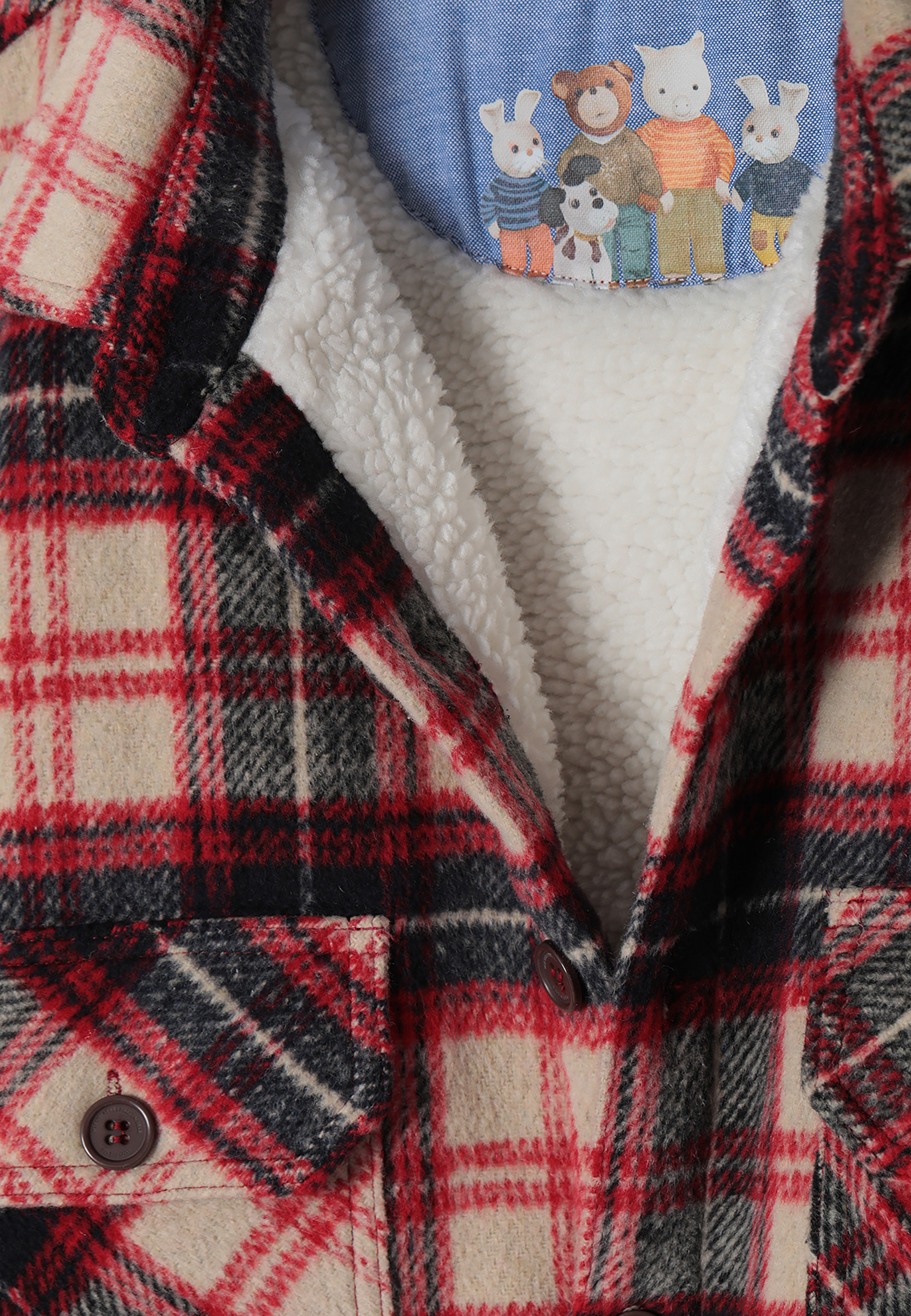 TKANINOWA KURTKA MĘSKA W KRATĘ SHACK CZERWONY 2