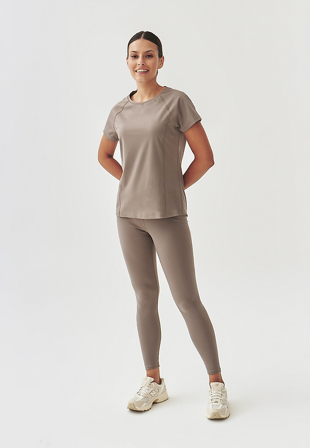 LADIES' KNITTED BLOUSE WITH SHORT SLEEVES - ELENA LADIES' KNITTED BLOUSE WITH SHORT SLEEVES - ELENA BEŻOWY 2
