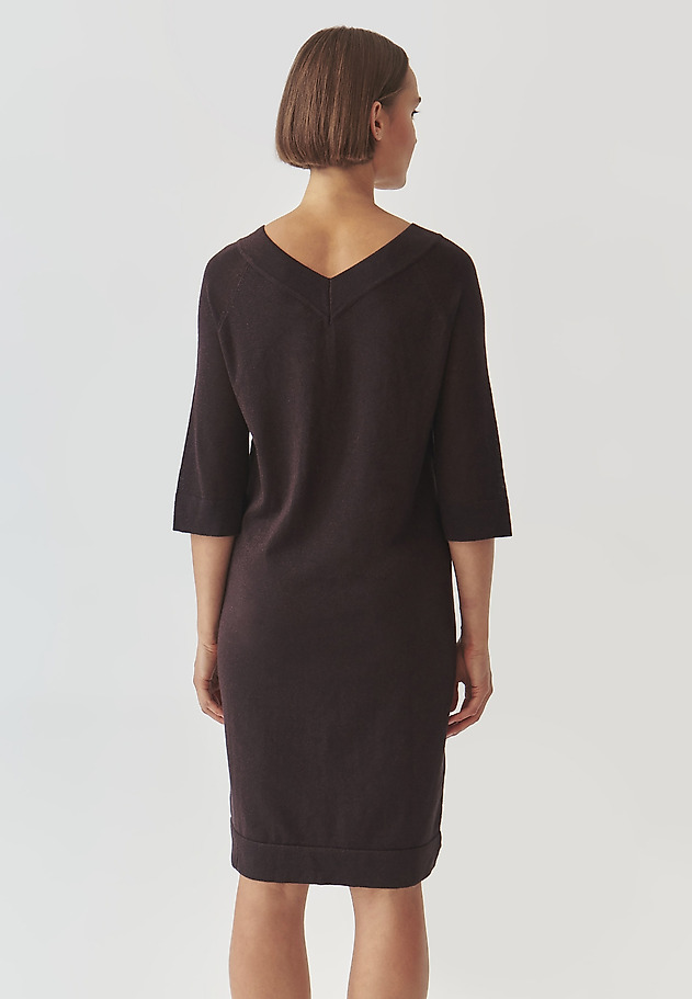 KNITTED DRESS IN SHINY YARN -TAYA KNITTED DRESS IN SHINY YARN -TAYA BROWN 3