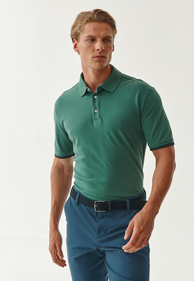 MEN' COTTON POLO SHIRT JAY 4 MEN' COTTON POLO SHIRT JAY 4 GREEN 2