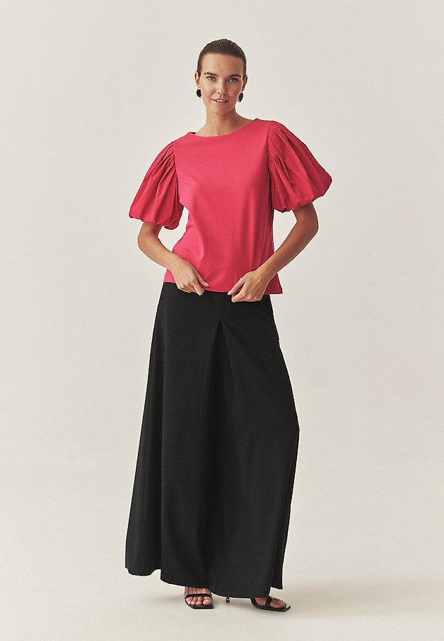 COTTON BLOUSE WITH BALLOON SLEEVES - MENORIA 2 COTTON BLOUSE WITH BALLOON SLEEVES - MENORIA 2 PINK 2