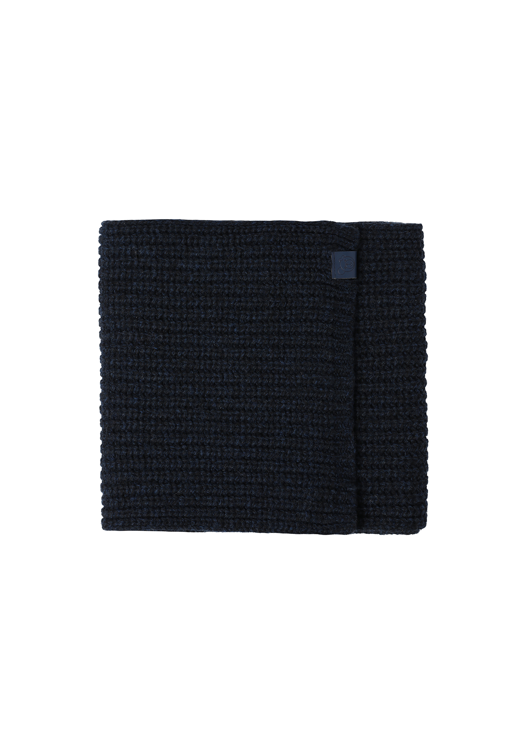 DZIANINOWY SZALIK MĘSKI Z MELANŻOWYM, STRUKTURALNYM WZOREM — PETRO GRANATOWY 2