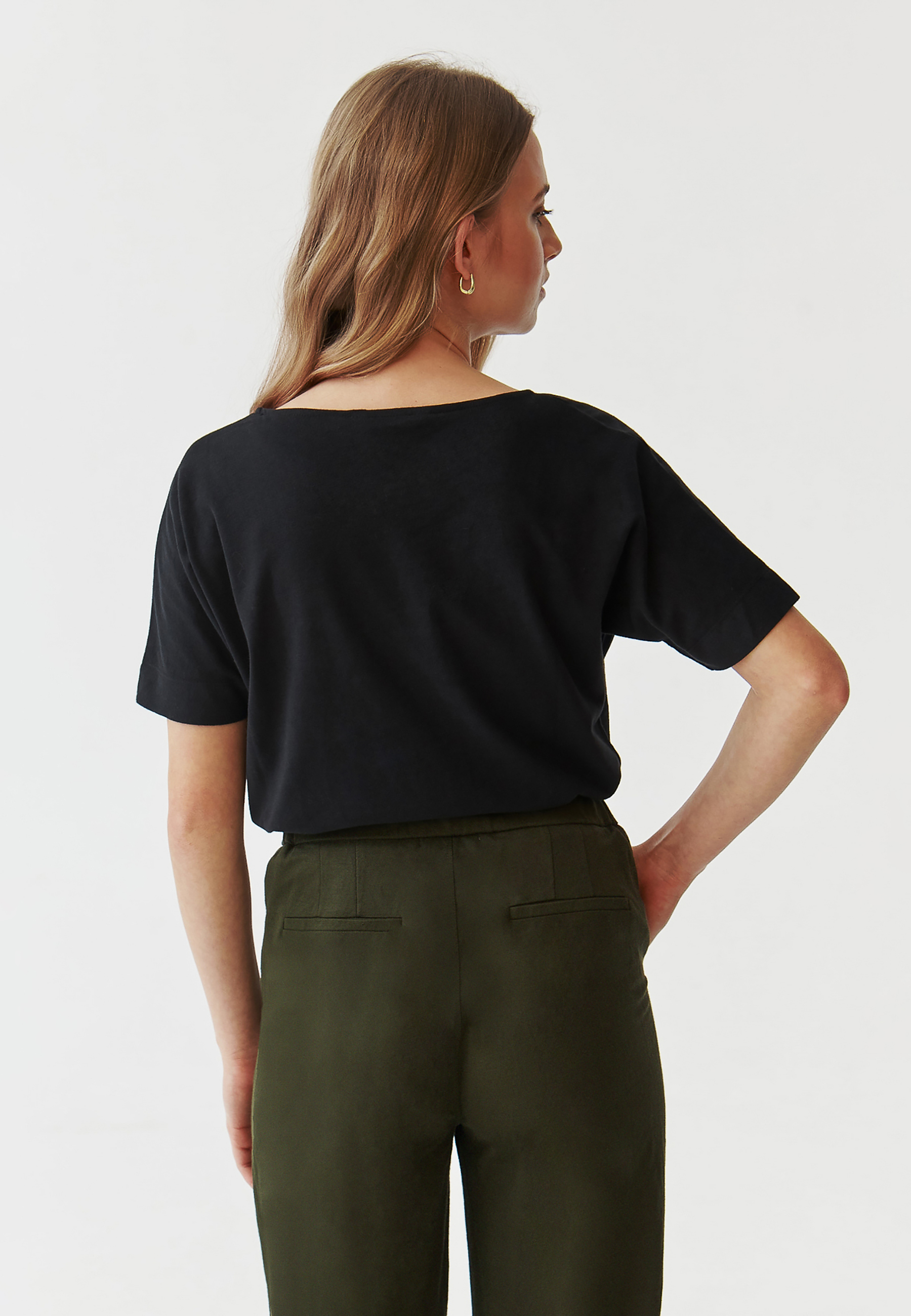 TRICOU DE DAMĂ, DIN BUMBAC, CU MÂNECI KIMONO - LALI