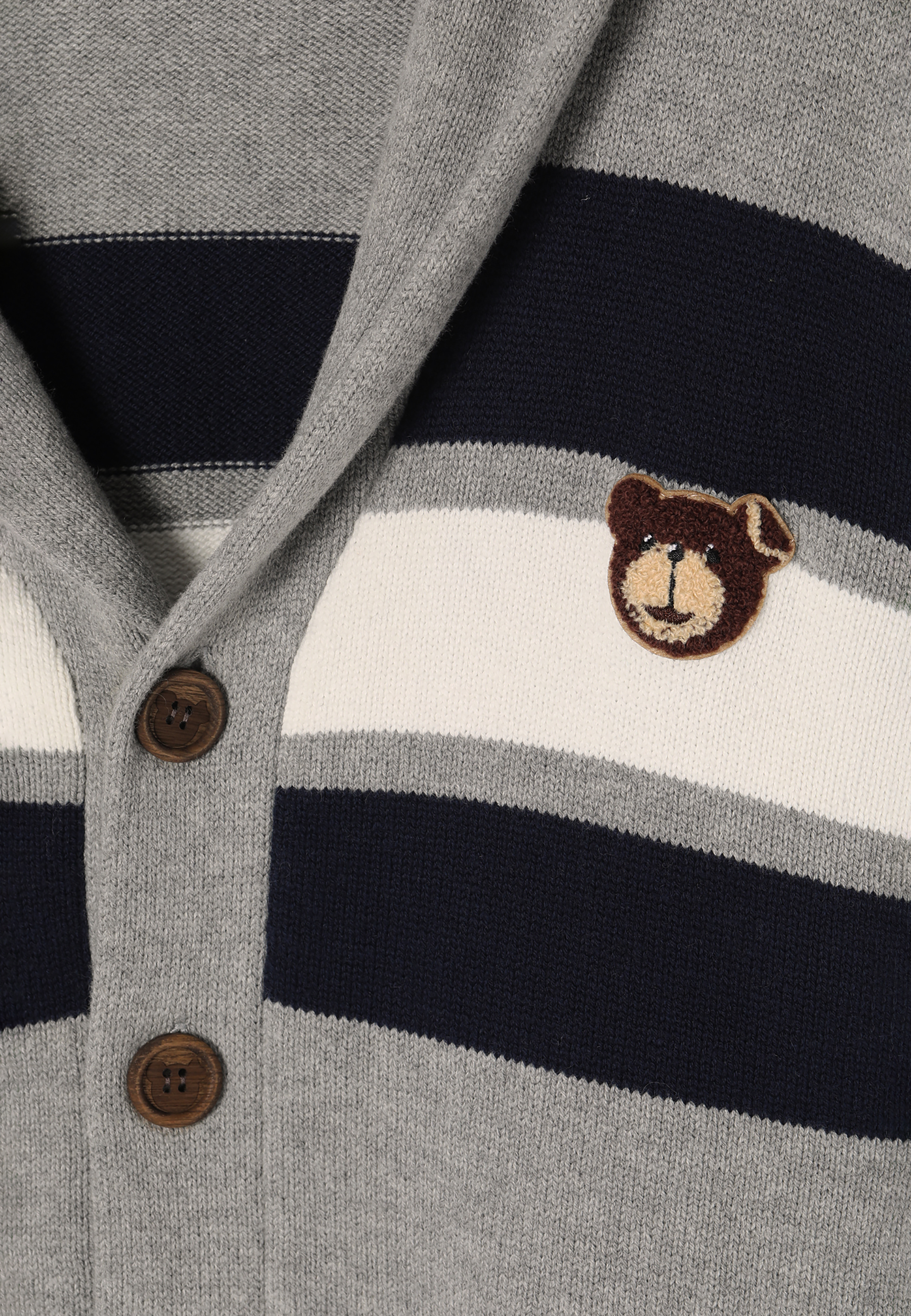 SWETER MĘSKI TYPU KARDIGAN Z NASZYWKĄ Z MISIEM USZATKIEM KORDIAN MULTIKOLOR 2