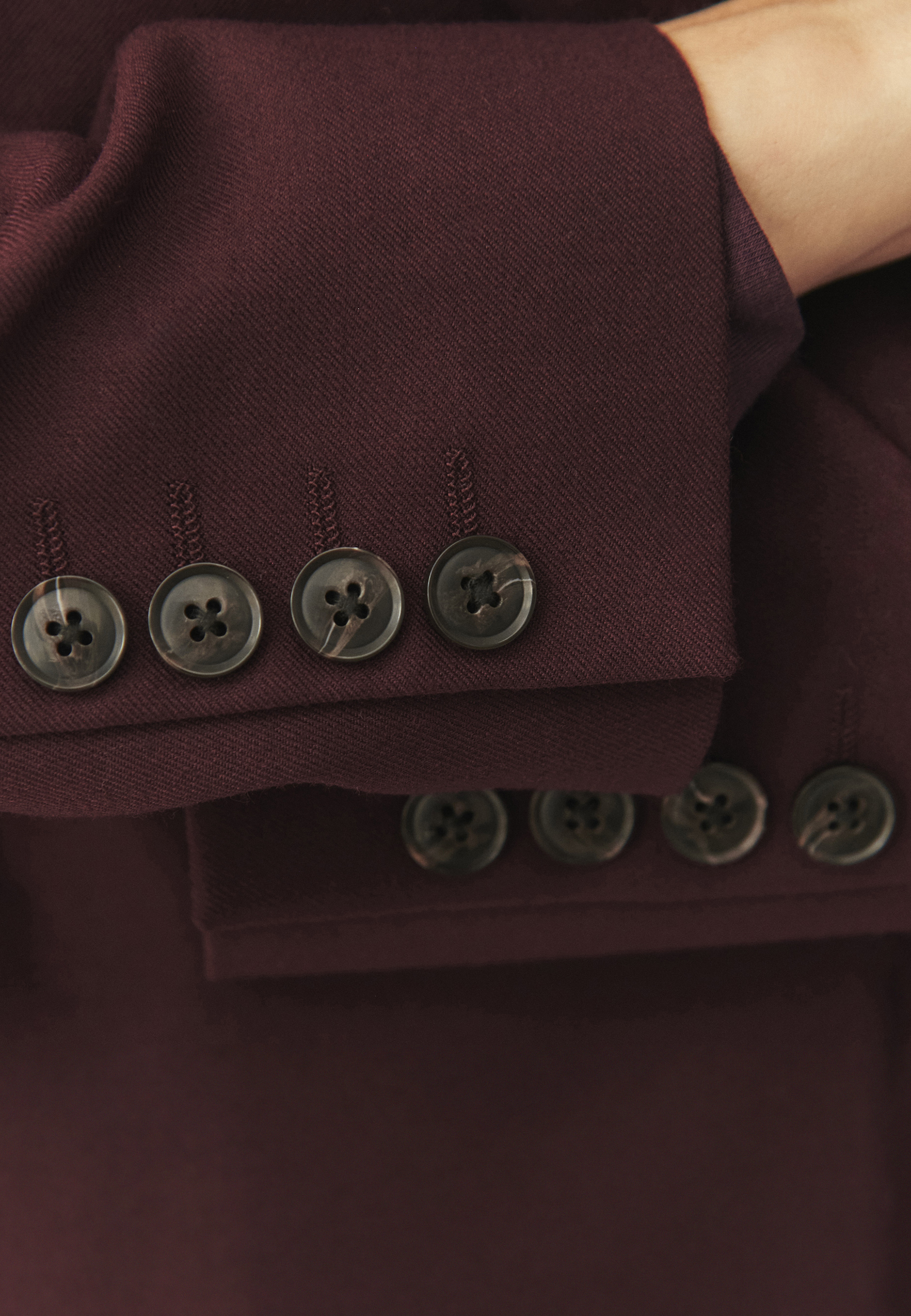 BORDOWY ŻAKIET Z WEŁNĄ - SOHO CZERWONY 2