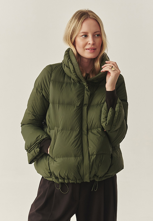 DOWN JACKET WITH STAND-UP COLLAR - BUBO DOWN JACKET WITH STAND-UP COLLAR - BUBO GREEN 1