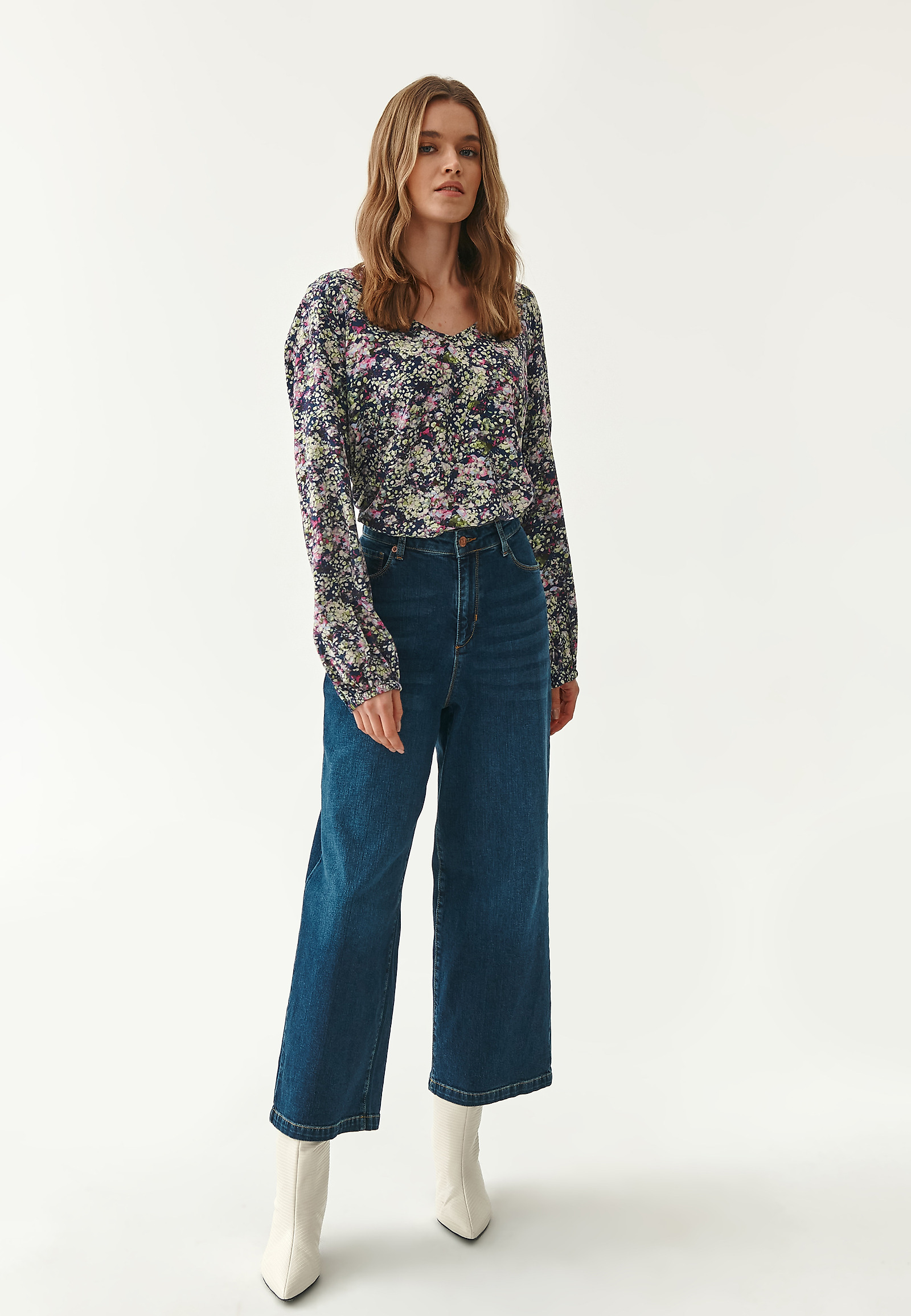 BLUZKA DAMSKA W PRINT KWIATOWY LINALIA BLUZKA DAMSKA W PRINT KWIATOWY LINALIA MULTIKOLOR 80454