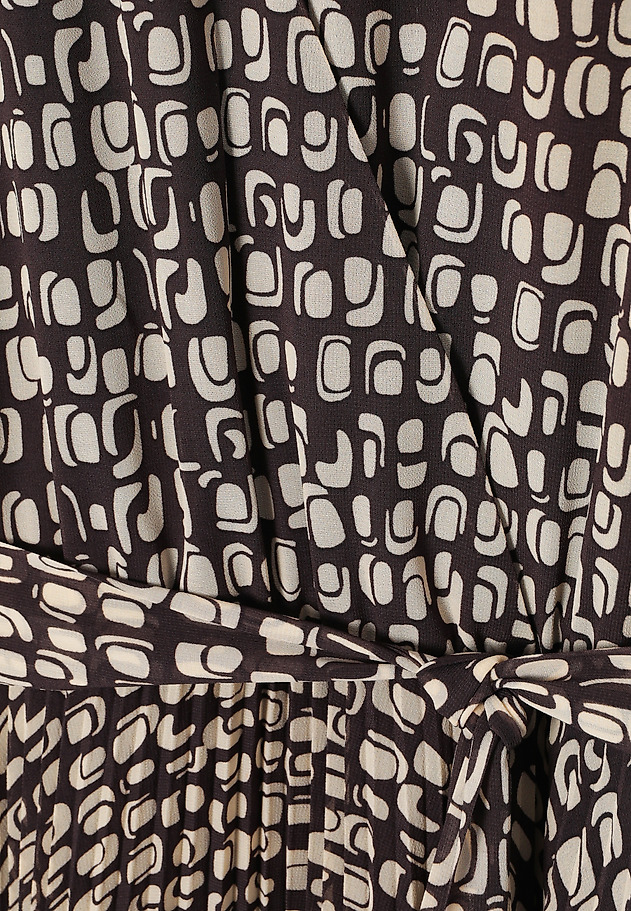 PLEATED DRESS WITH ORIGINAL DESIGN - IDA PLEATED DRESS WITH ORIGINAL DESIGN - IDA BROWN 8