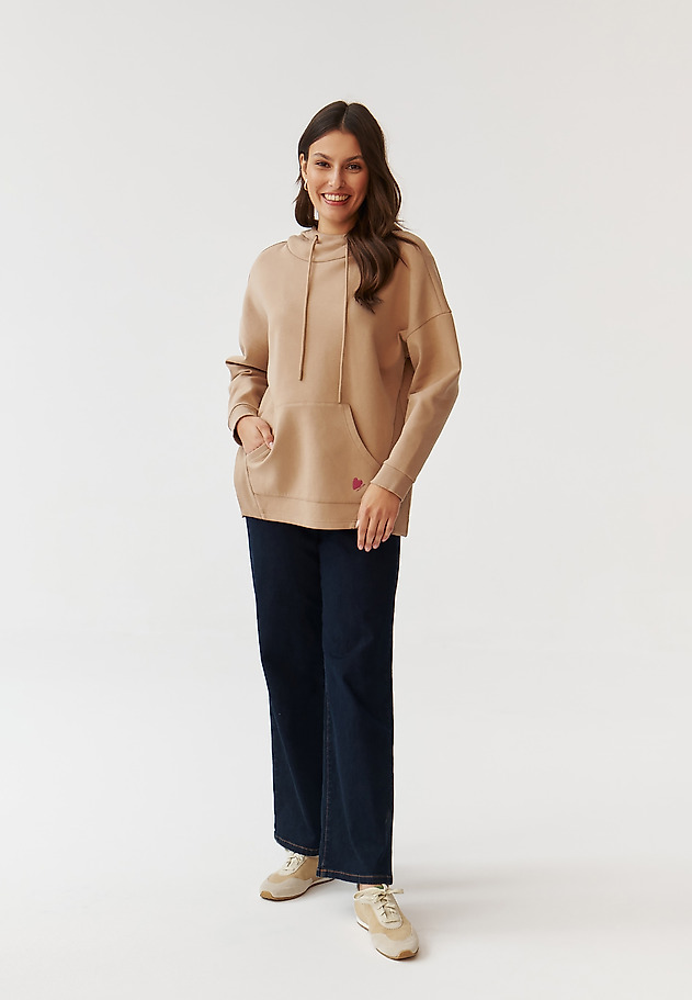 BLUZA DAMSKA Z KAPTUREM - CHARLOTTE BLUZA DAMSKA Z KAPTUREM - CHARLOTTE BEŻOWY 2