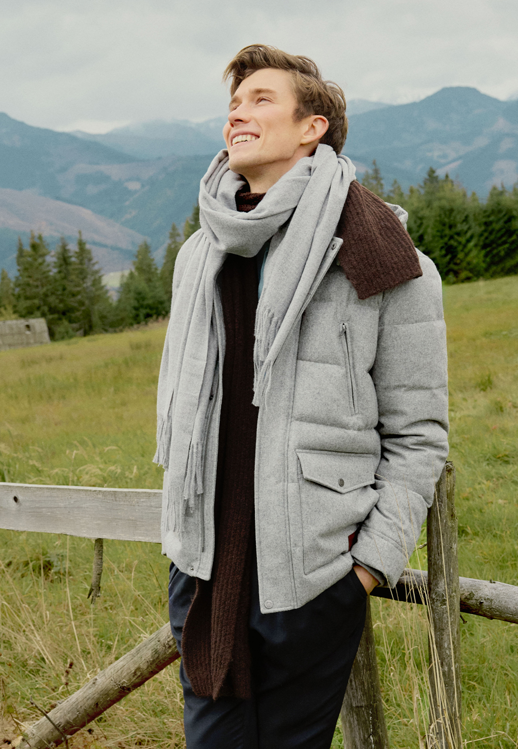 MĘSKA KURTKA Z WEŁNĄ - ANDRE SZARY 2