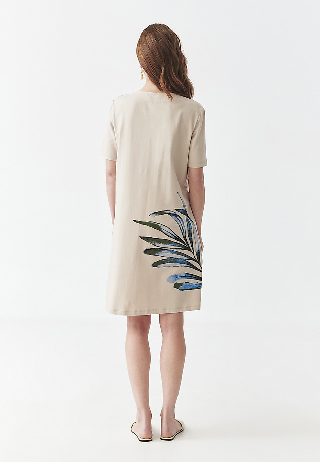 COTTON PATTERNED DRESS - RADIS COTTON PATTERNED DRESS - RADIS BEŻOWY 3