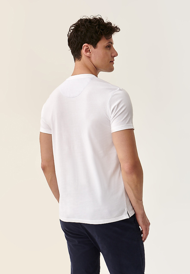 MEN'S POLO SHIRT WITHOUT A COLLAR SIMON 2 MEN'S POLO SHIRT WITHOUT A COLLAR SIMON 2 WHITE 4