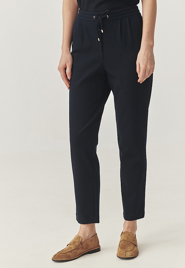 PANTALONI TRICOȚAȚI CU TALIE ELASTICĂ - LILOTI PANTALONI TRICOȚAȚI CU TALIE ELASTICĂ - LILOTI BLEUMARIN 2