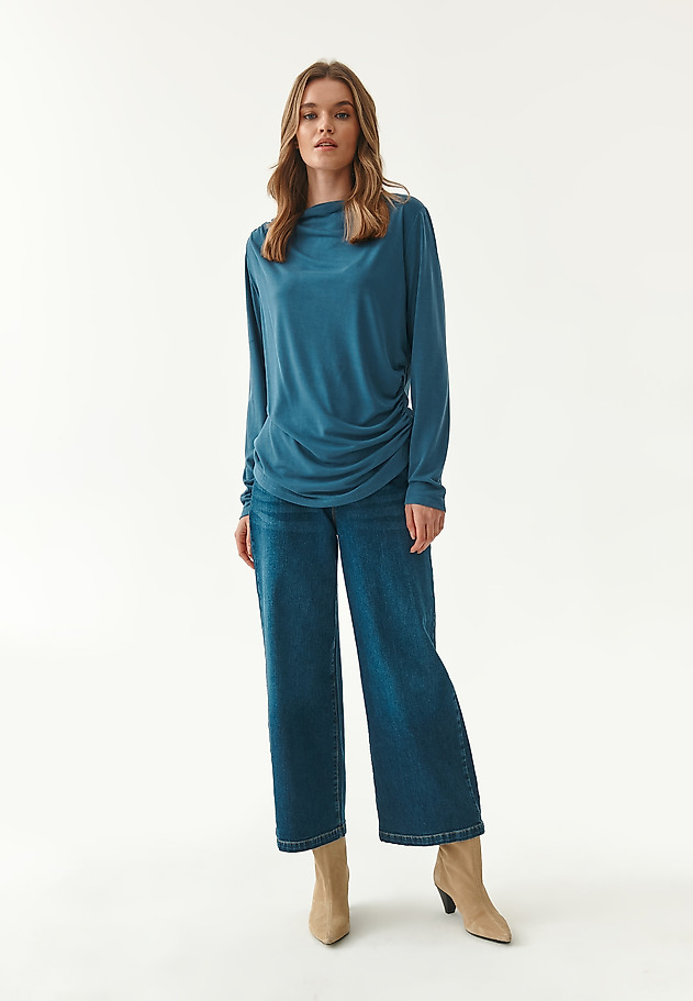 LADIES' DRAPED BLOUSE MEWOKO LADIES' DRAPED BLOUSE MEWOKO BLUE 5