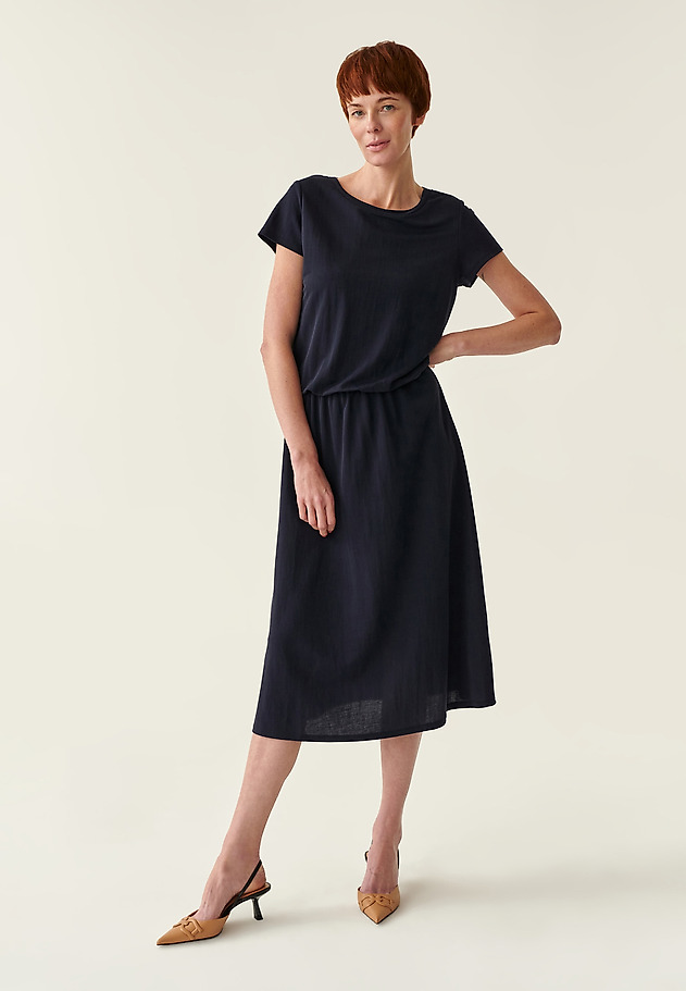 LADIES' DRESS WITH ELACTIS BAND AROUND THE WAIST JASMIKO LADIES' DRESS WITH ELACTIS BAND AROUND THE WAIST JASMIKO NAVY BLUE 1