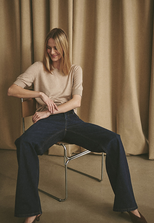DENIM WIDE LEG TROUSERS - RISO DENIM WIDE LEG TROUSERS - RISO BLUE 1