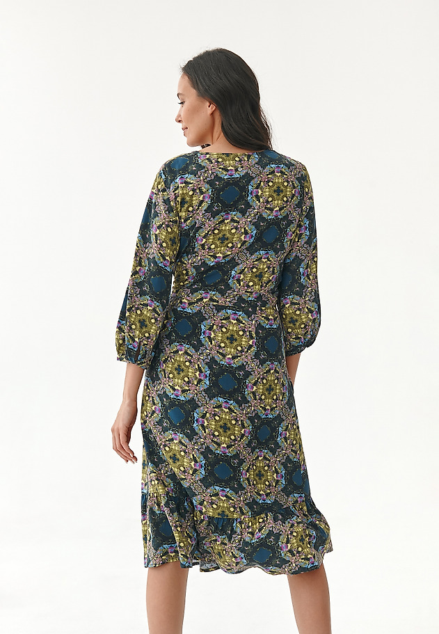 LADIES' WRAP DRESS WITH FRILLS ESTIMI LADIES' WRAP DRESS WITH FRILLS ESTIMI MULTICOLOR 2