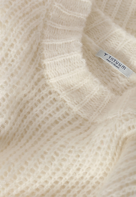 PUSZYSTY SWETER DAMSKI ALI ECRU 2