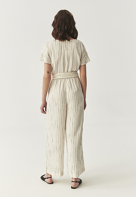 KOPERTOWY KOMBINEZON W PASKI - KOREKI ECRU 2