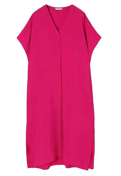 FUCHSIA MAXI ŠATY S VOĽNÝM STRIHOM - OVORITI RUŽOVÁ 2
