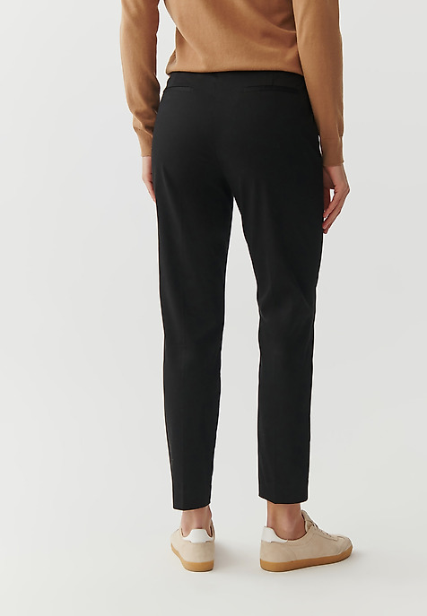 PANTALONI DE DAMĂ, DIN ȚESĂTURĂ, CU DUNGĂ CUSUTĂ - JAKINA NEGRU 2