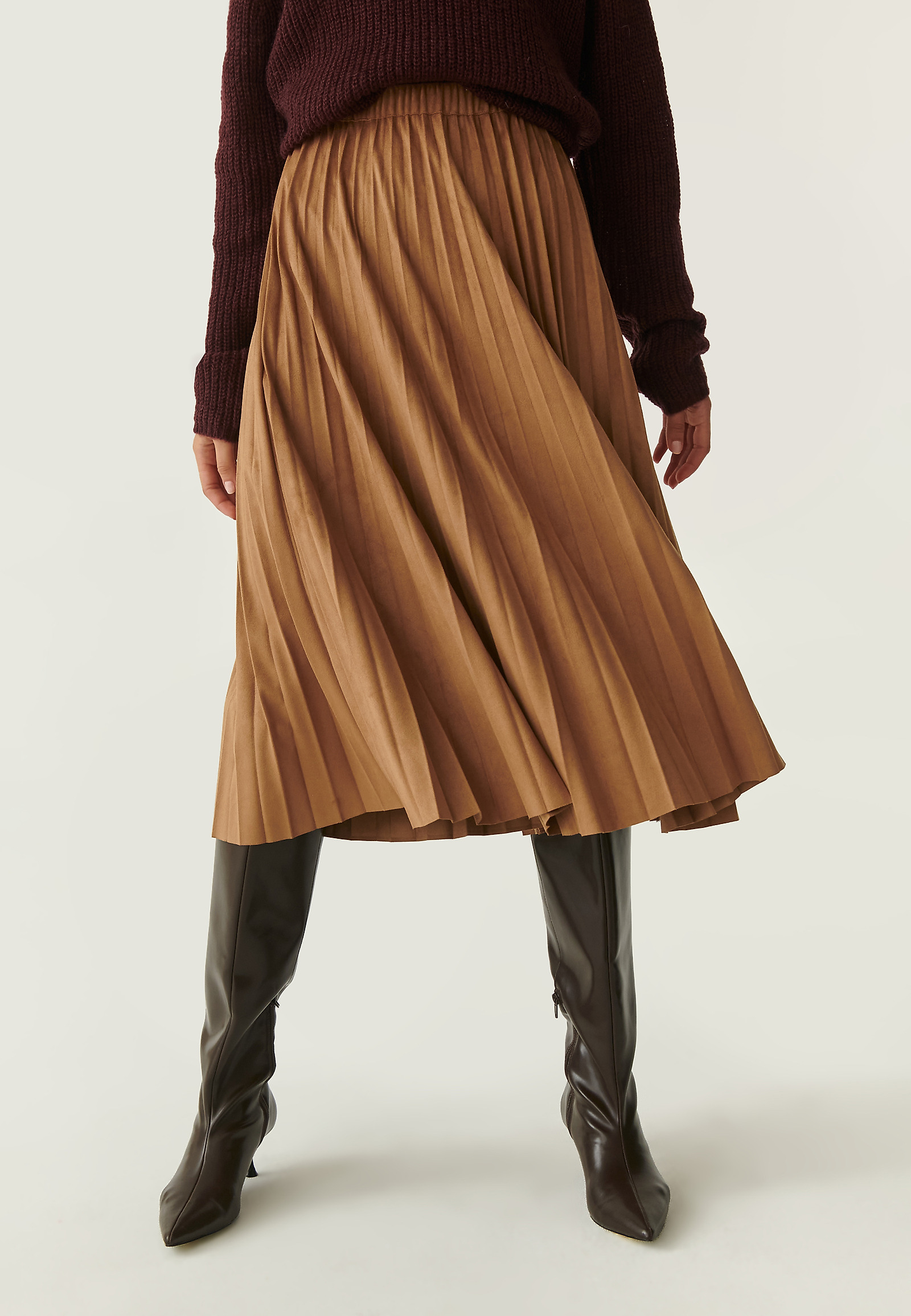 LADIES' PLEATED MIDI SKIRT ALMI 1 LADIES' PLEATED MIDI SKIRT ALMI 1 BEIGE 106258