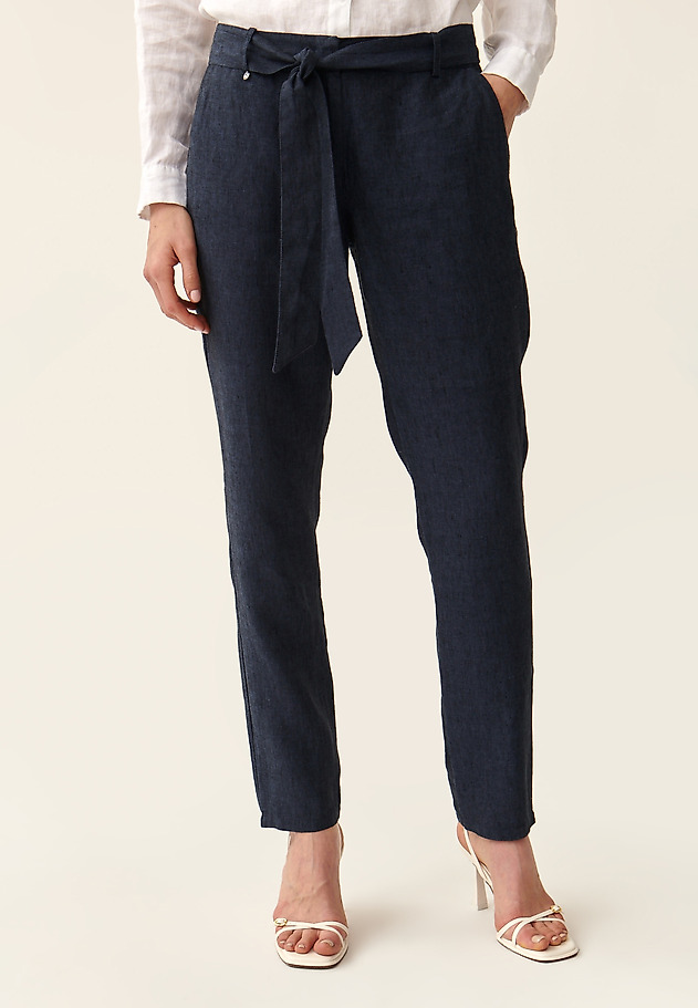 LOOSE LINEN TROUSERS TOMIKO LOOSE LINEN TROUSERS TOMIKO NAVY BLUE 2