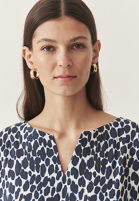 PATTERNED DRESS IN LENZING™ ECOVERO™ VISCOSE - OWERITA BLUE 2