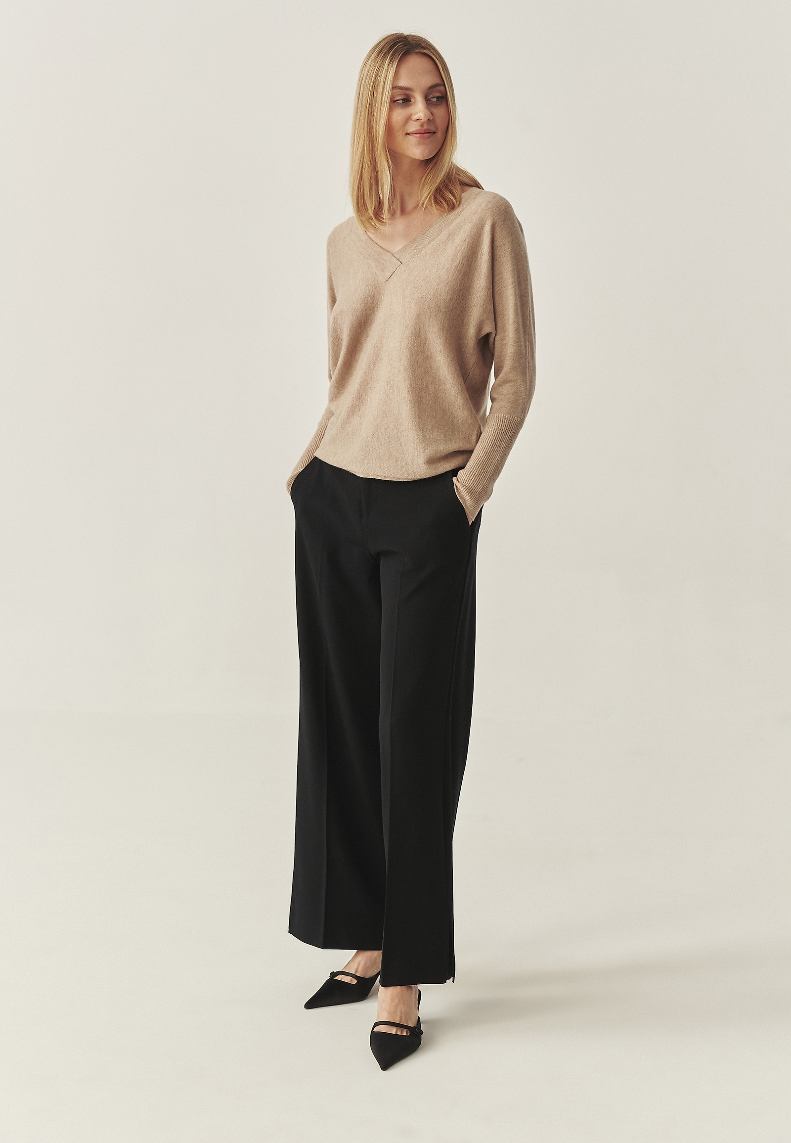 FABRIC TROUSERS WITH WIDE LEG - LUZO FABRIC TROUSERS WITH WIDE LEG - LUZO BLACK 114939
