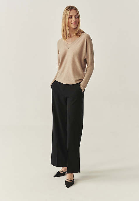 FABRIC TROUSERS WITH WIDE LEG - LUZO BLACK 2