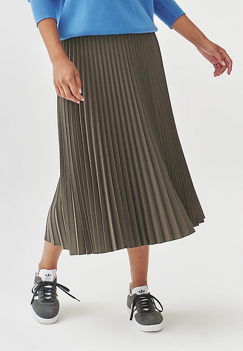 FABRIC SKIRT WITH PLEATS OF THE SOLEY TYPE - RIDIO 3 KHAKI 2