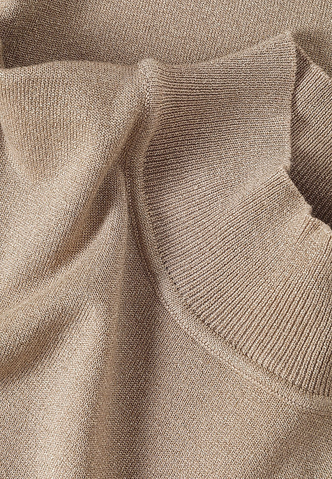LADIES' JUMPER WITH TURTLENECK AND SHINY YARN — LU 3 YELLOW 2
