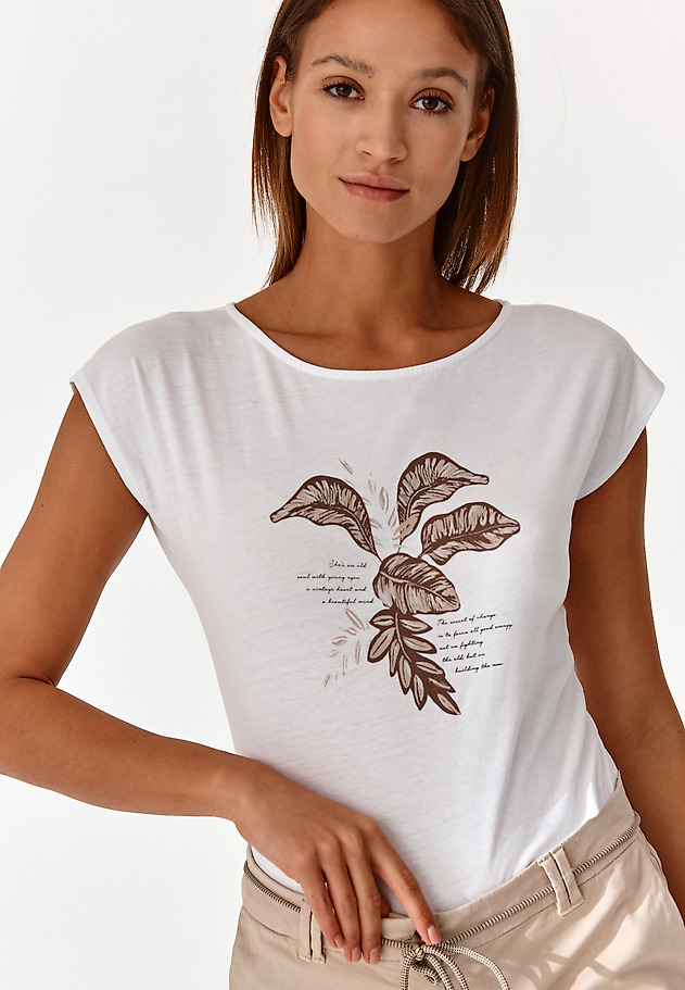 BAWEŁNIANY T-SHIRT DAMSKI AMANDA 1 BAWEŁNIANY T-SHIRT DAMSKI AMANDA 1 BIAŁY 3