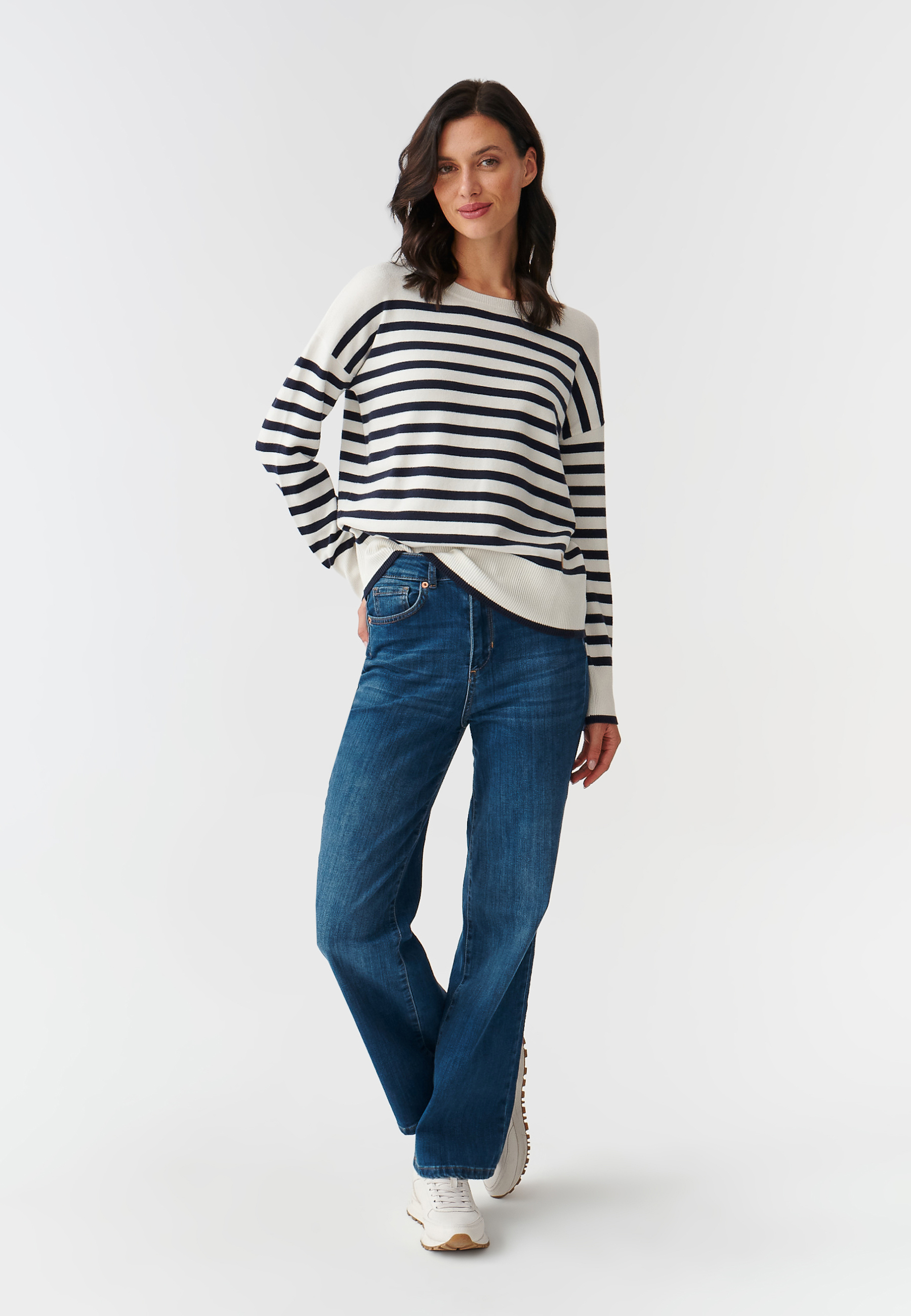 DÁMSKY LEŽÉRNY PRUHOVANÝ SVETER MIRO